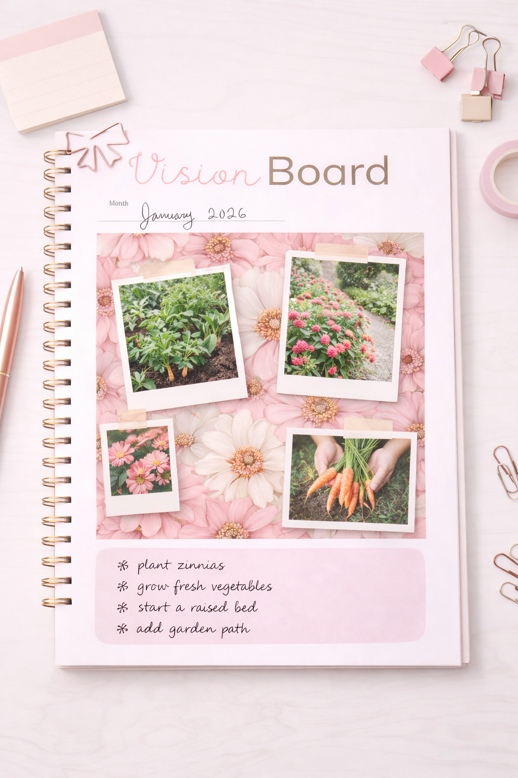 Vision Board Printable Planner Insert