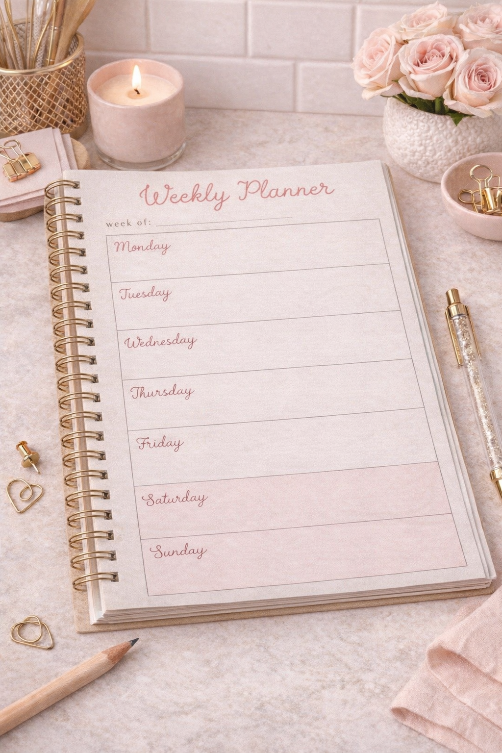 Dusty Rose Printable Planner Kit