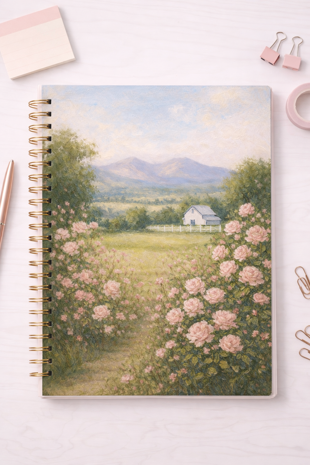 Country Rose Planner Cover Printable – ZinniaSeeds.com