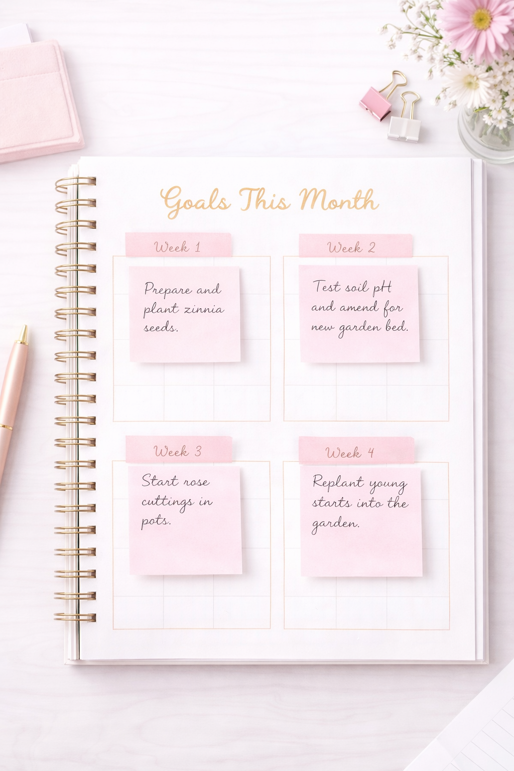 Dusty Rose Printable Planner Kit