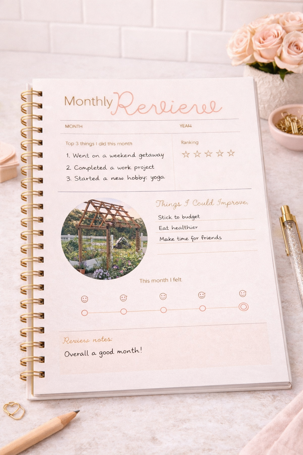 Dusty Rose Printable Planner Kit